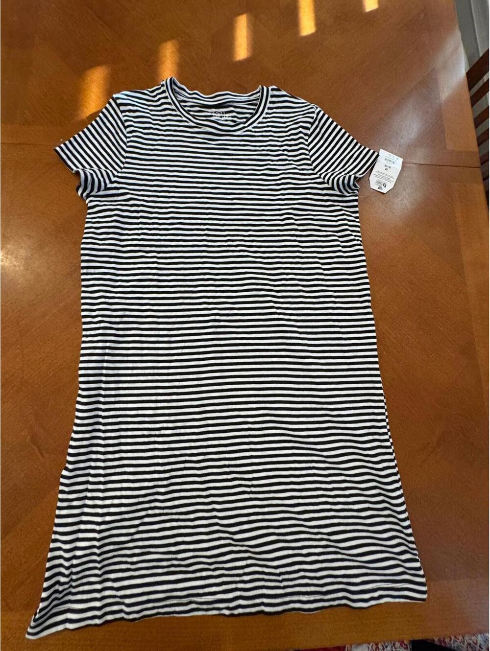 Time and Tru Black and White Striped Dress Size Medium